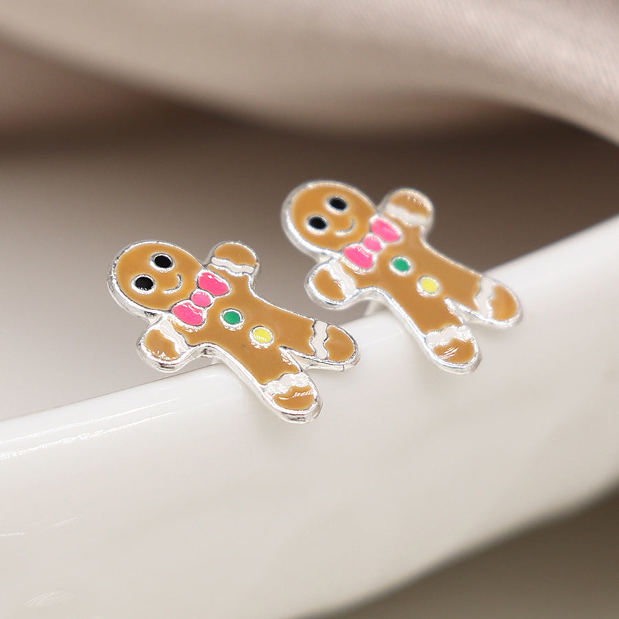 Sterling Silver Gingerbread Earrings