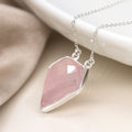 Sterling Silver Pointed Rose Quartz Necklace