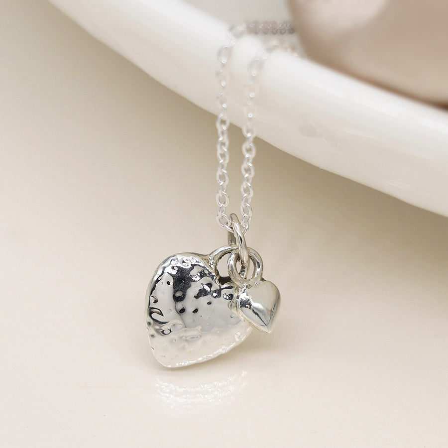 Sterling Silver Double Hearts Necklace