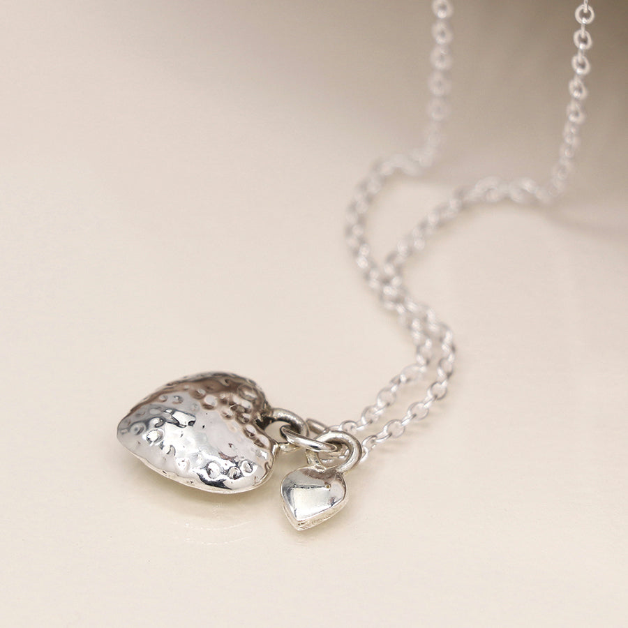 Sterling Silver Double Hearts Necklace