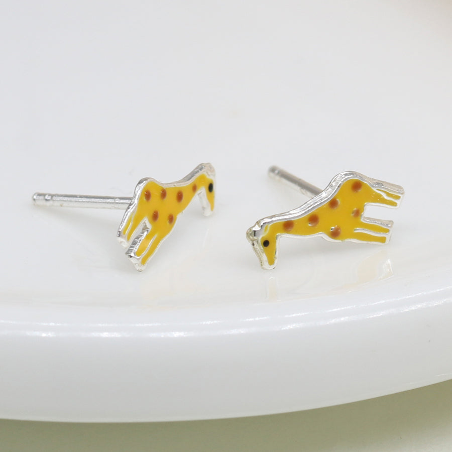 Sterling Silver | Giraffe Stud Earrings
