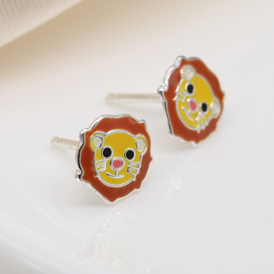 Sterling Silver | Lion Stud Earrings