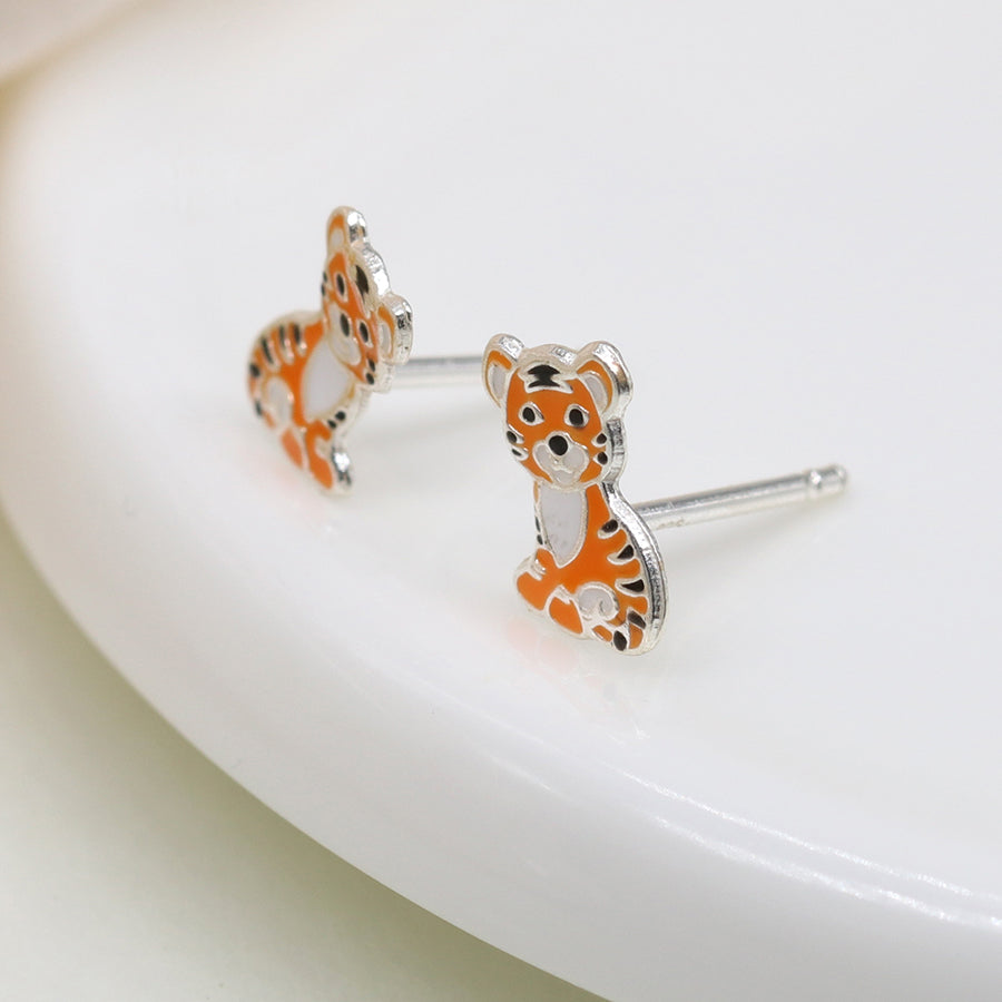 Sterling Silver | Tiger Stud Earrings