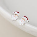 Sterling Silver Santa Stud Earrings