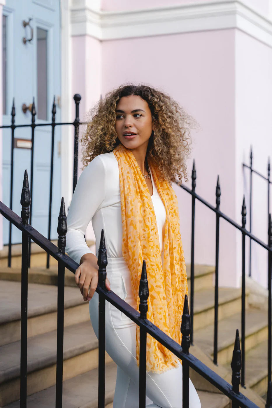 Summer Gold Tone Scarf | Orange