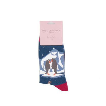 Bamboo Socks | Penguins On Ice Navy