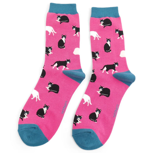 Bamboo Socks | Black & White Cats