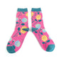 Bamboo Socks | Wild Flora Socks Hot Pink