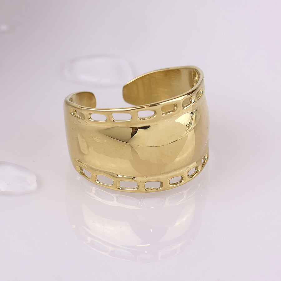 Waterproof Wide Open Band Ring