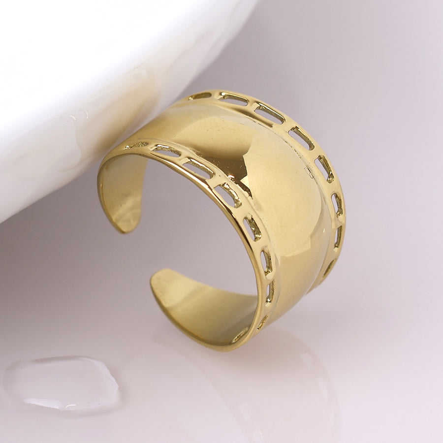 Waterproof Wide Open Band Ring