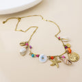 Waterproof Mixed Shell & Bead Charm Necklace