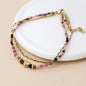Waterproof Heart & Pink Beaded Layered Bracelet