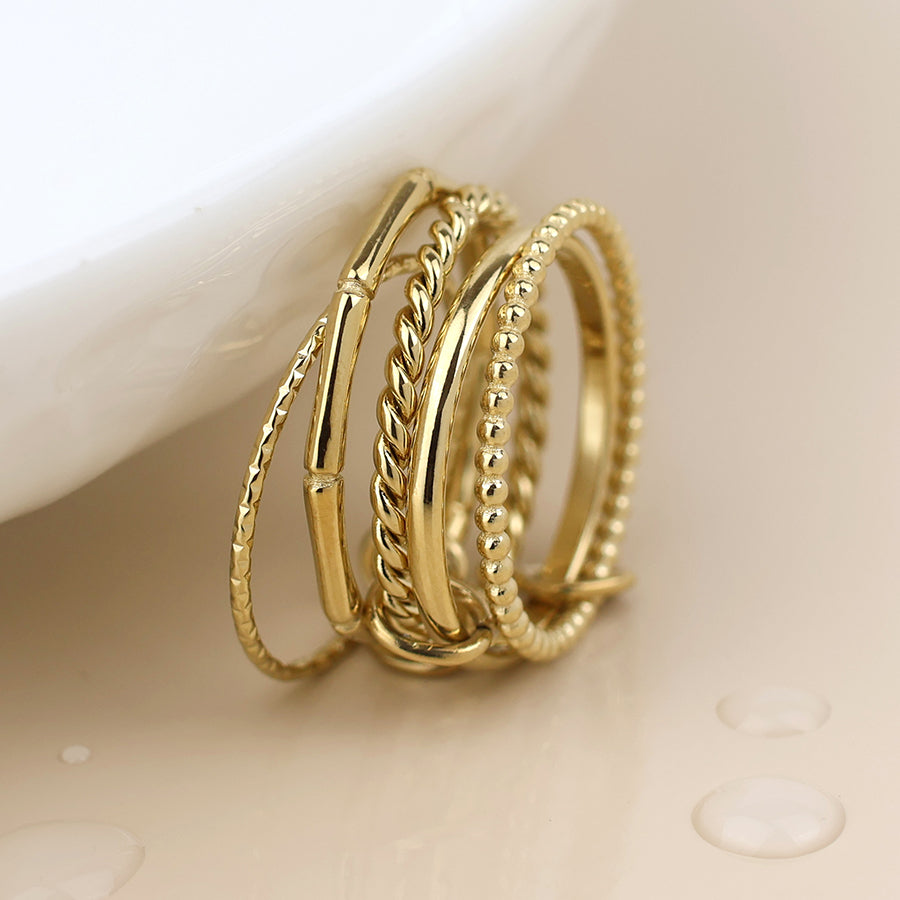 Stainless steel Linked Multi Ring Stack (S/M)