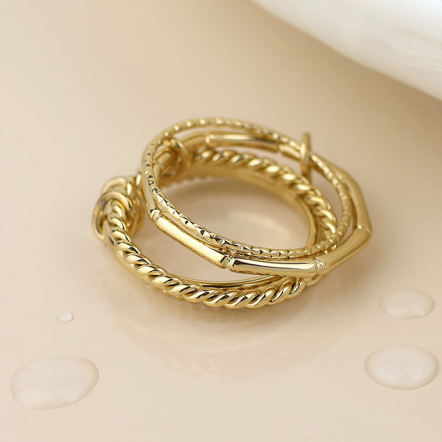 Stainless steel Linked Multi Ring Stack (S/M)