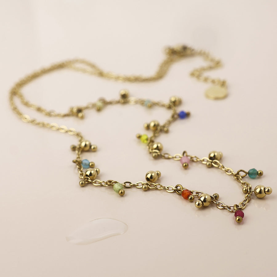 Waterproof Multi Bead Droplet Necklace