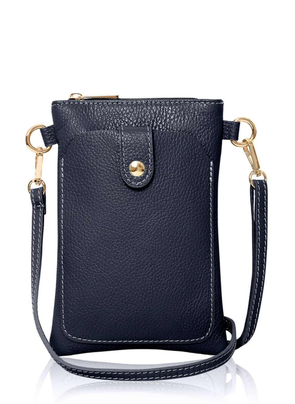 Leather Slim Pouch Crossbody Bag