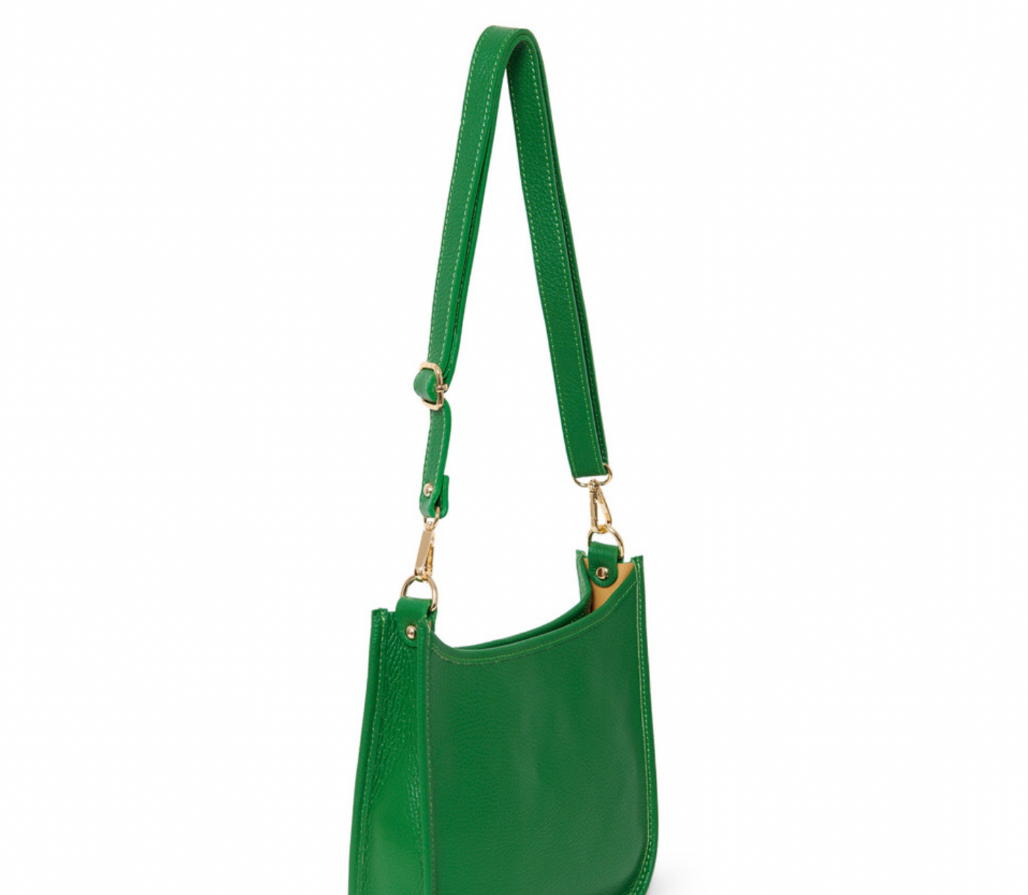 Leather Crossbody With Buckle Trim | Green