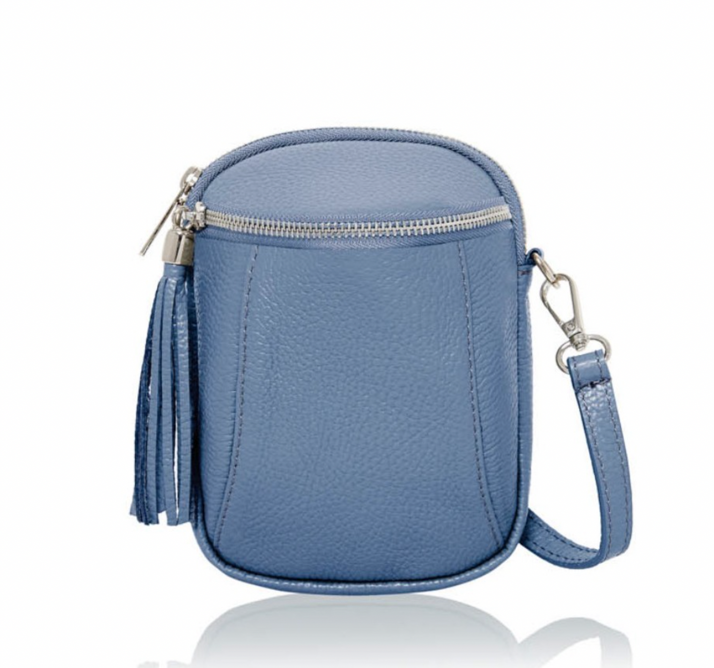 Leather Small Crossbody Bag With Tassel