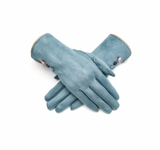 Button Detail Gloves | Teal