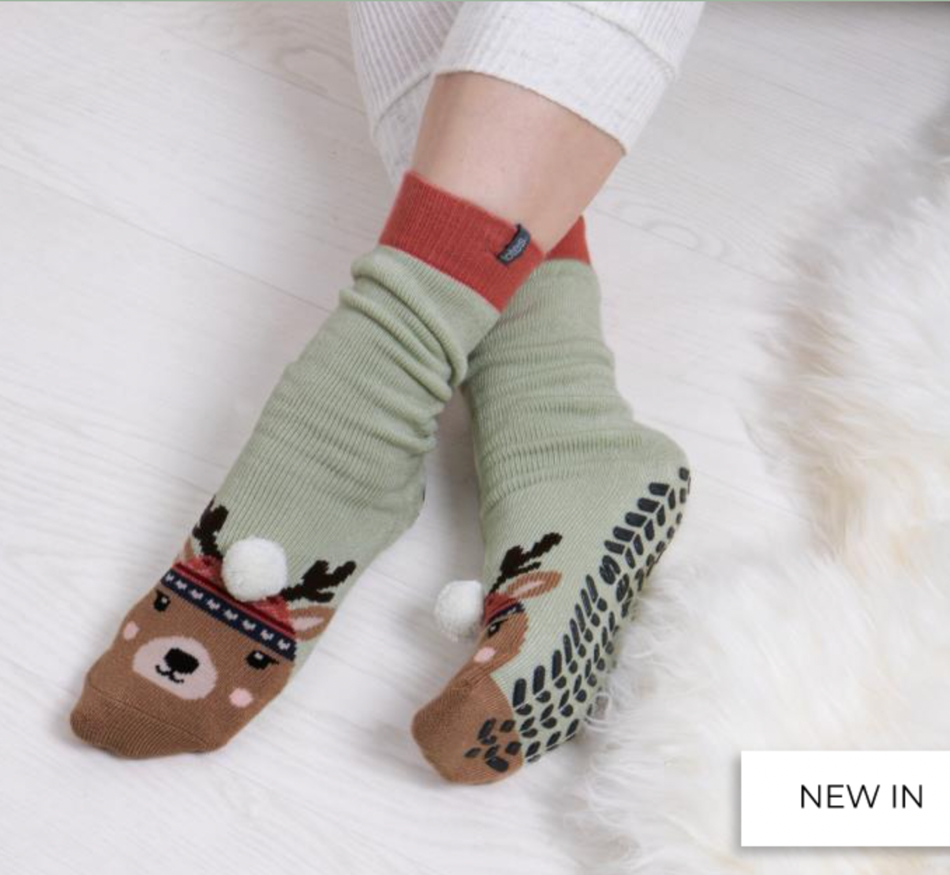 Totes Toasties | Ladies Slipper Sox - Reindeer