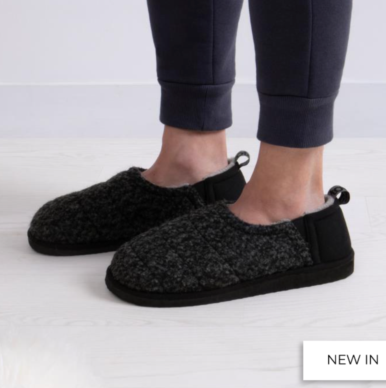 Totes Mens Quilted Full Back Slipper With EVA Sole