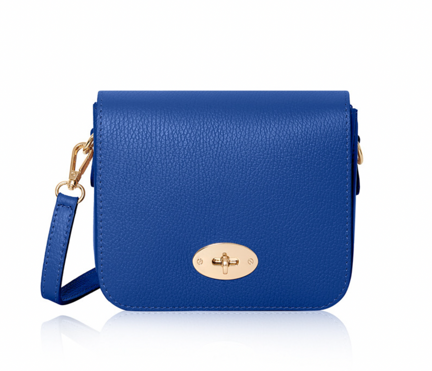 Leather Twist Lock Crossbody Bag