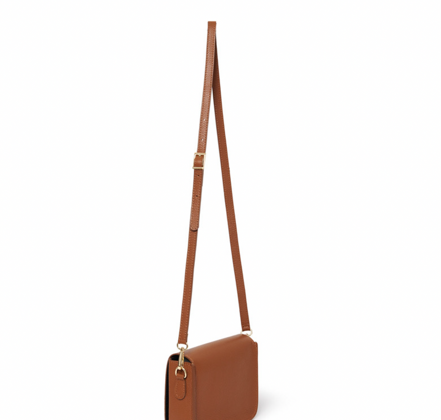 Leather Twist Lock Crossbody Bag