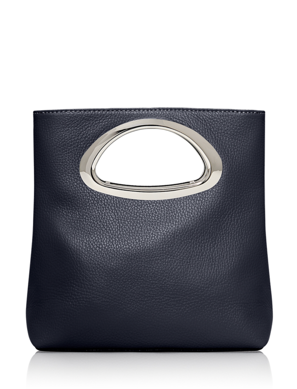 Grab Handle Leather Bag | Navy