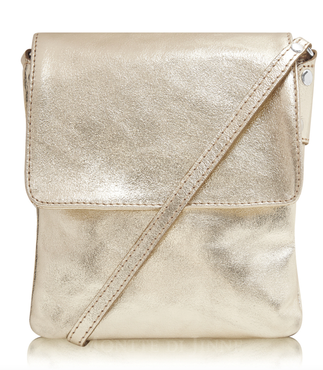 Soft Leather Flap Over Crossbody Bag