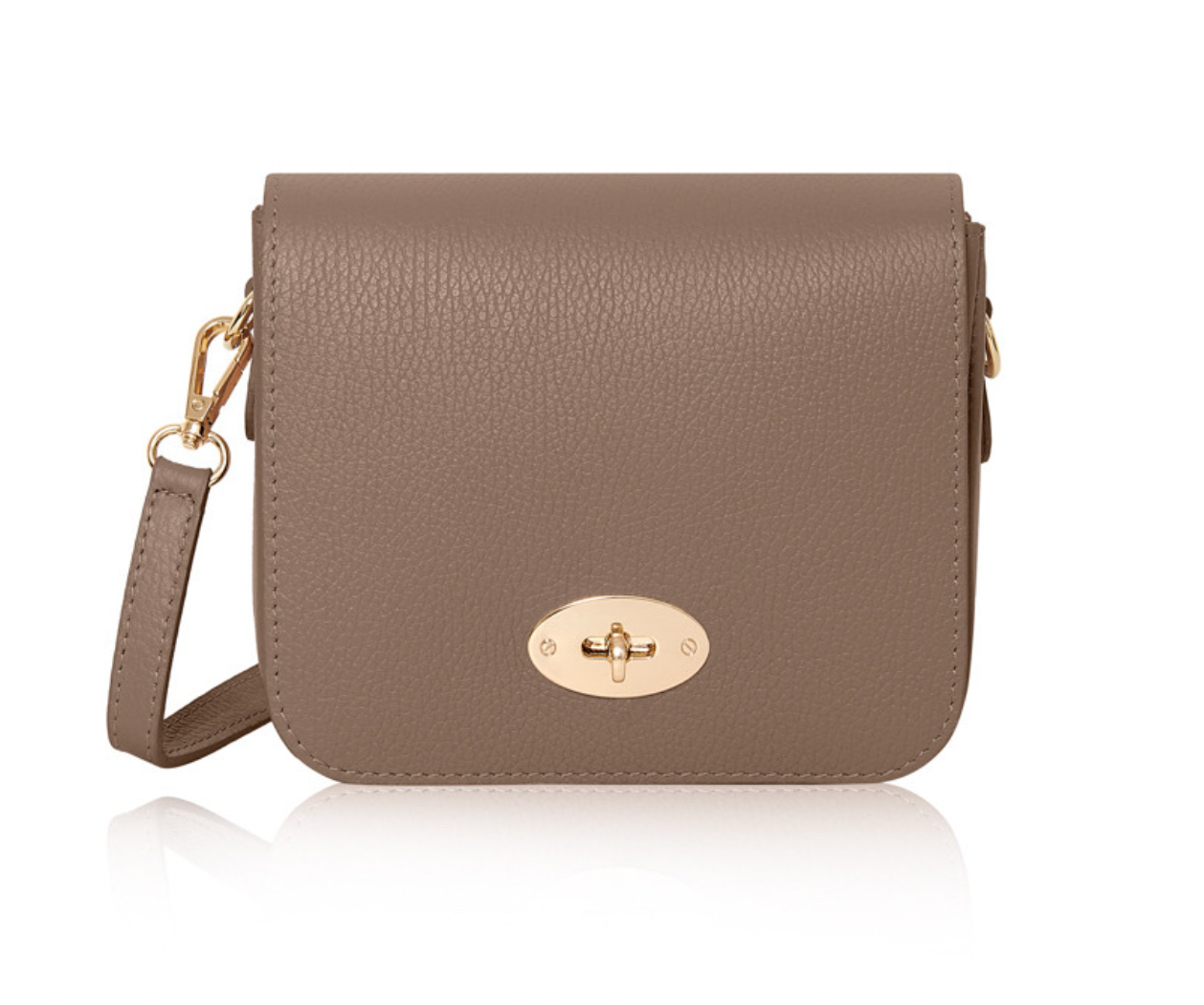 Leather Twist Lock Crossbody Bag