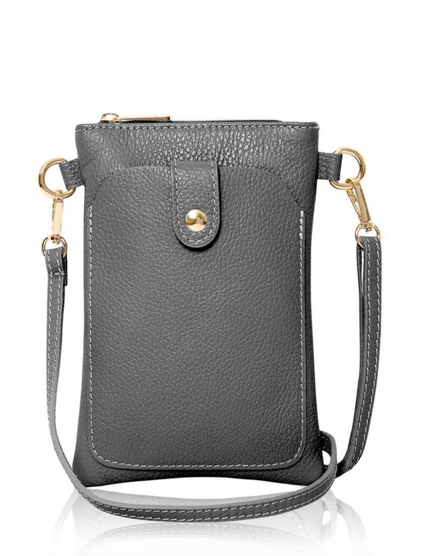 Leather Slim Pouch Crossbody Bag