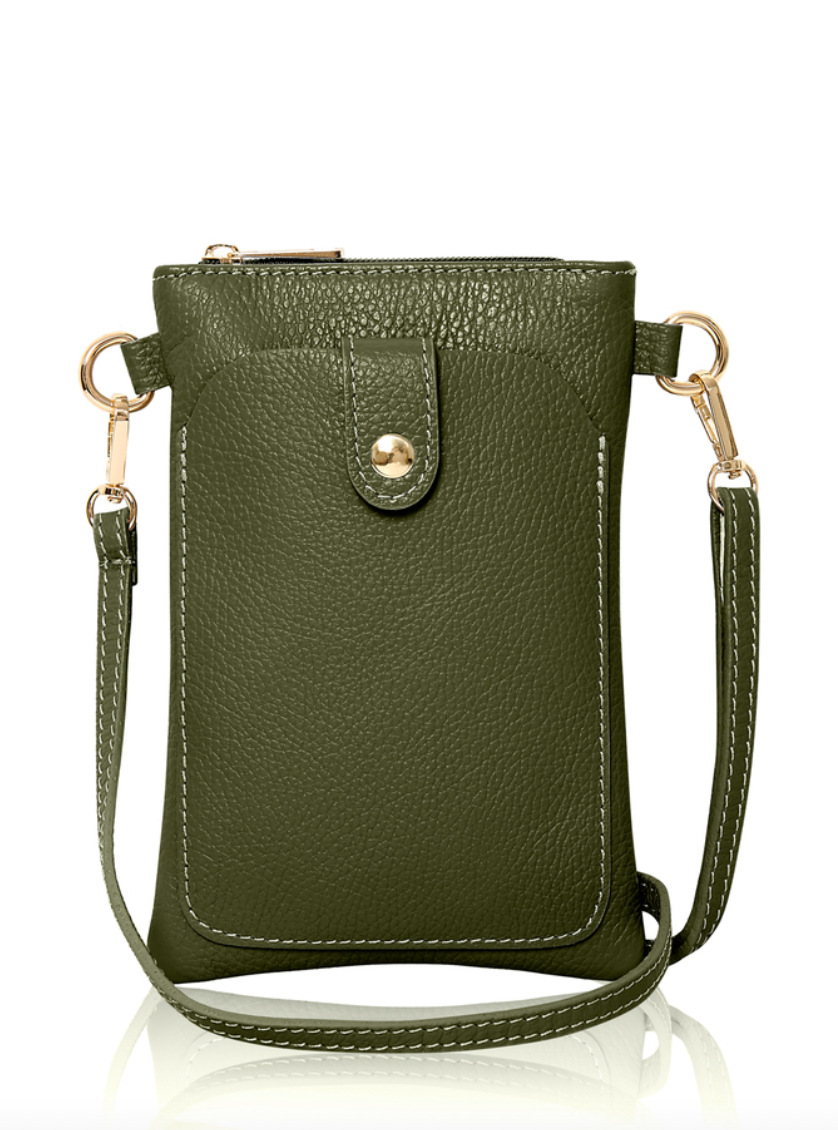 Leather Slim Pouch Crossbody Bag