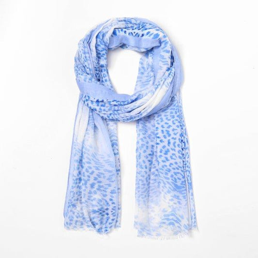 Spring Summer Leopard Scarf | Blue