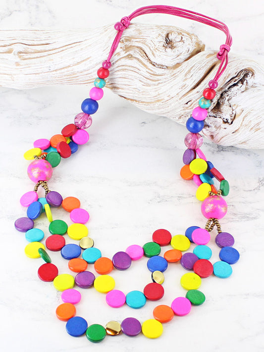 Multi Strand Disc Necklace | Multi