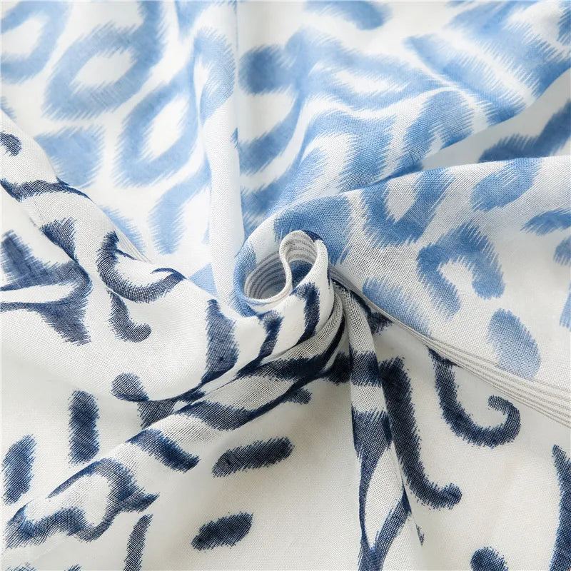 Ripple Print Cotton Summer Scarf