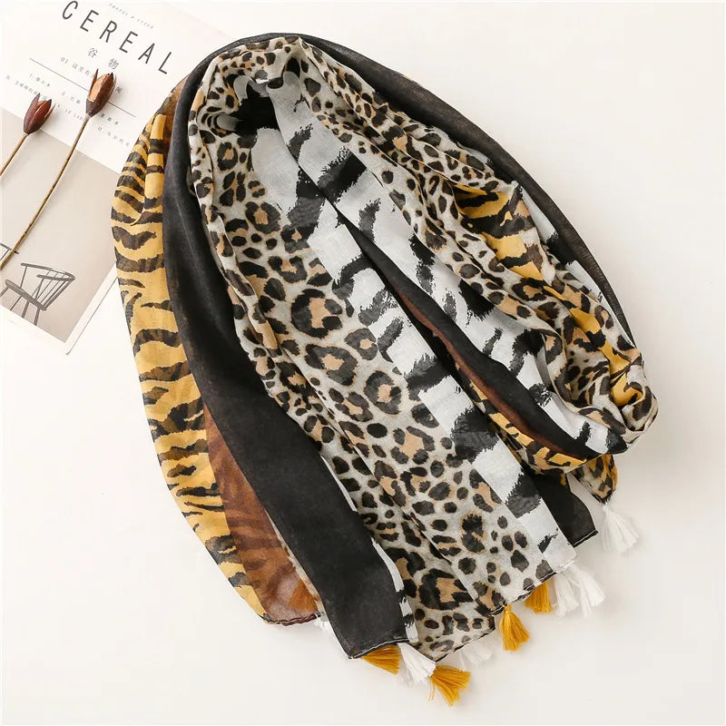 Voile Leopard Scarf