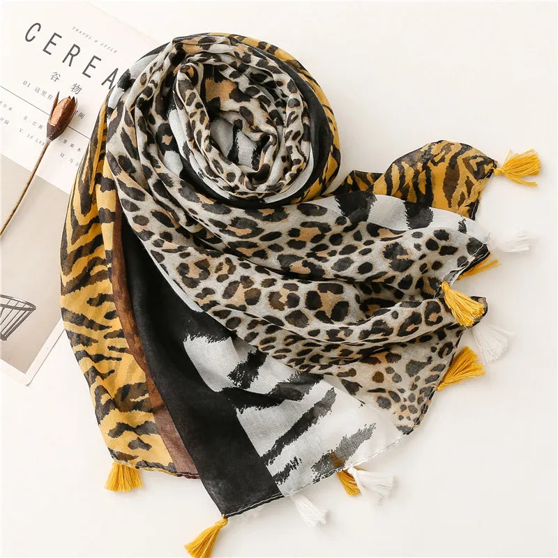 Voile Leopard Scarf