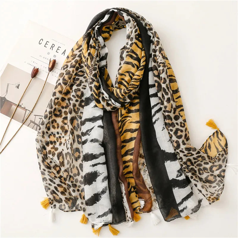 Voile Leopard Scarf