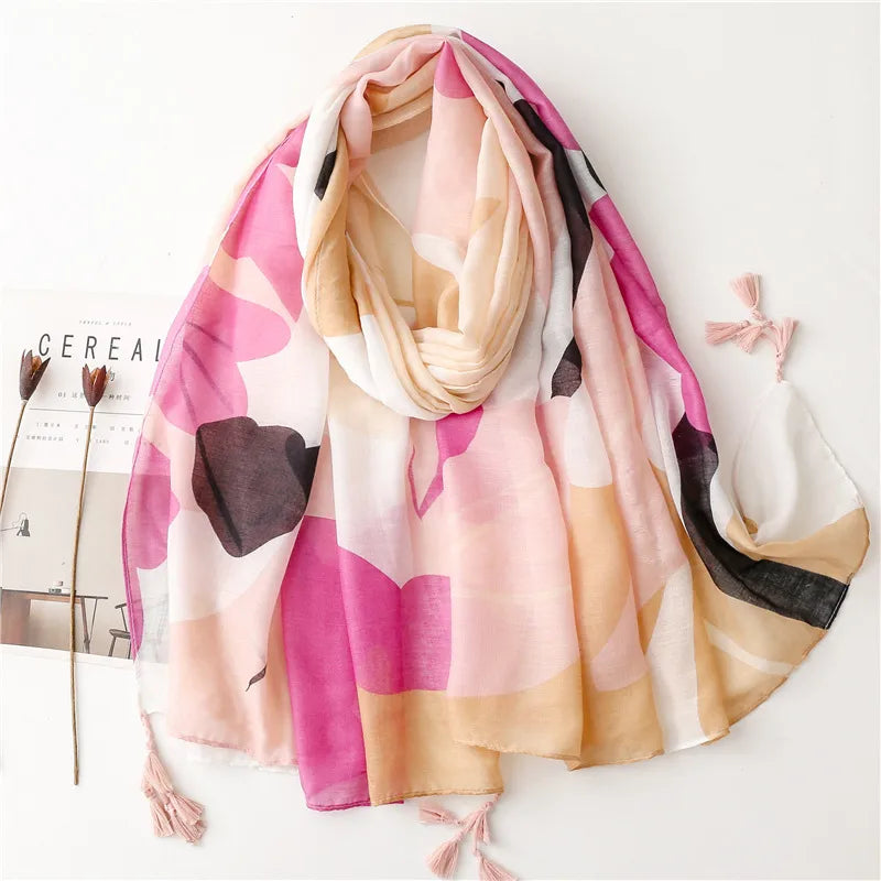 Spring Summer Tassel Scarf
