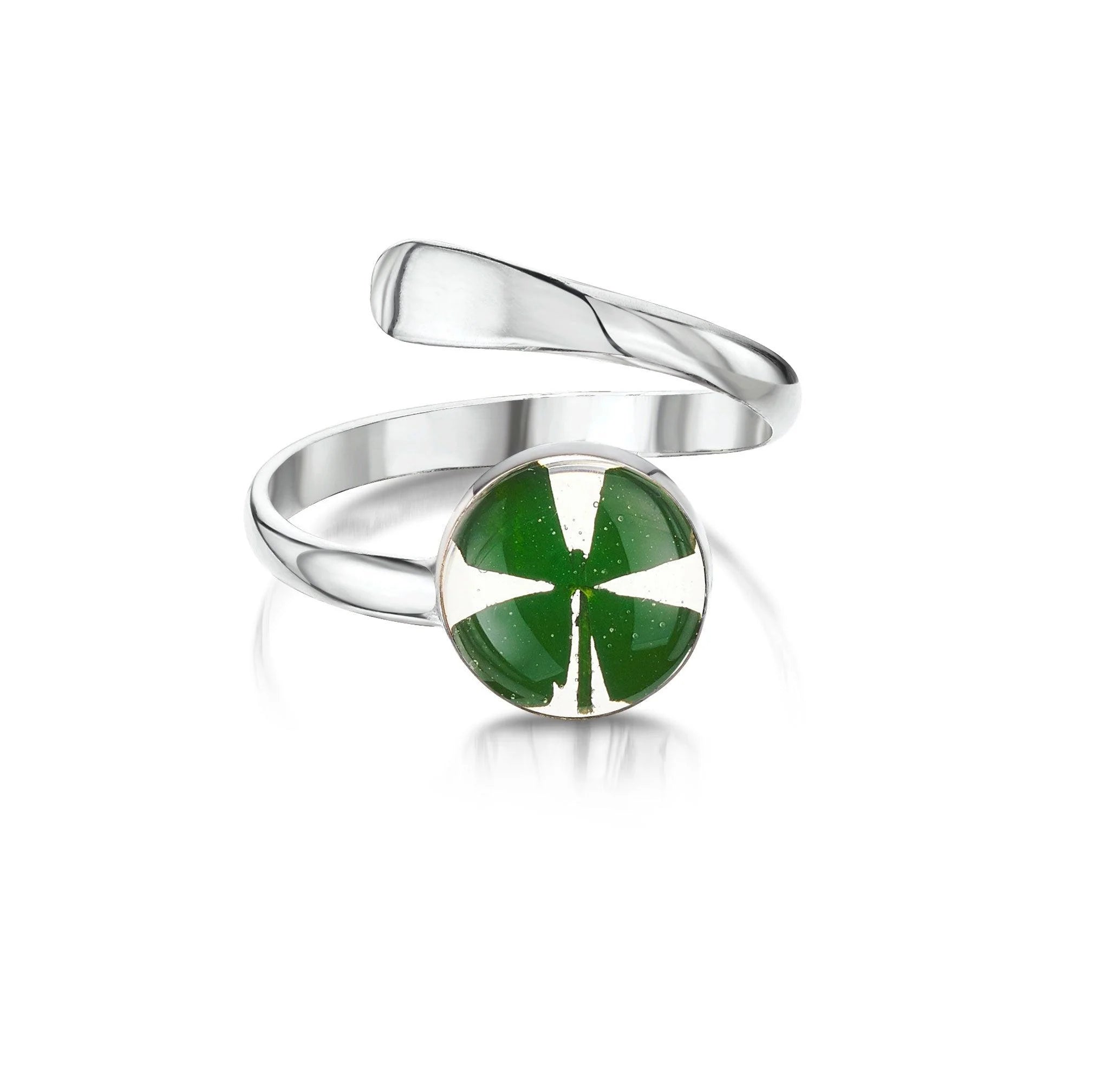 Sterling Silver Adjustable Ring - Clover