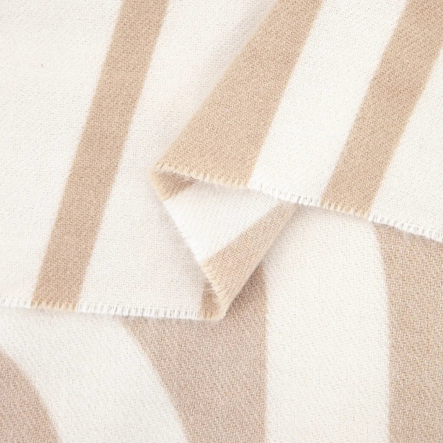 Stripe Geometric Scarf | Cream