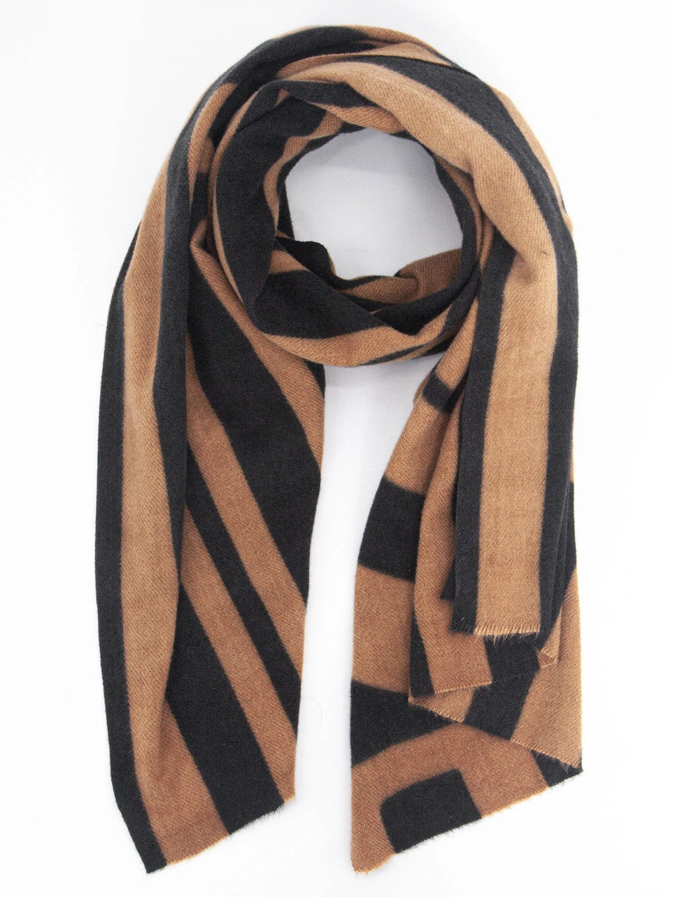 Stripe Geometric Scarf | Rust