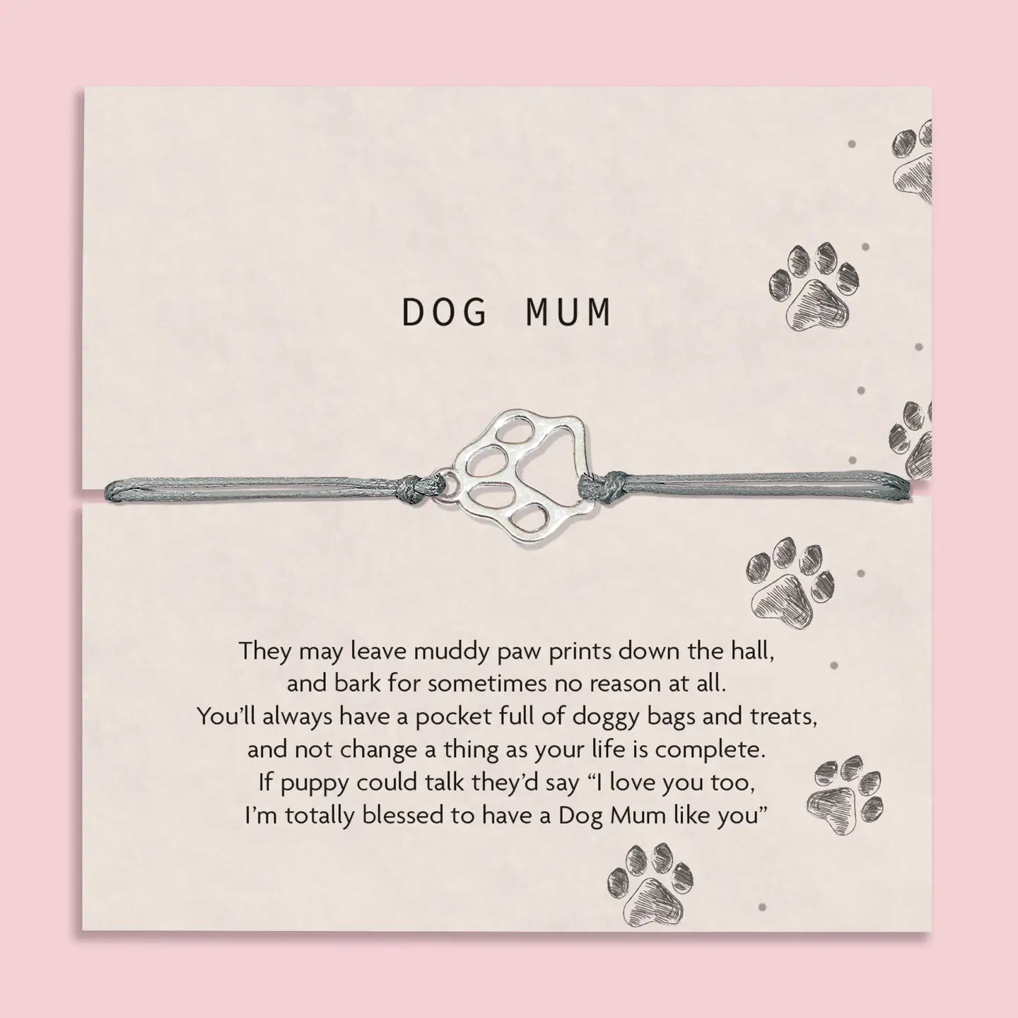 Dog Mum Paw Print Bracelet