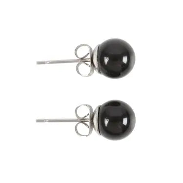 Semi Precious Crystal Earrings | Black Agate