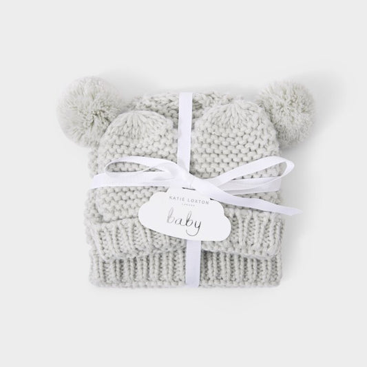 KL Baby Mittens & Hat Set | Grey