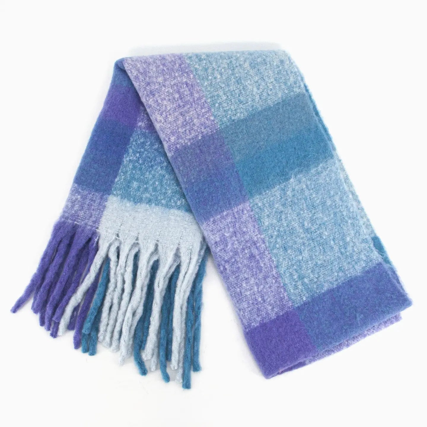 Allie Cosy Winter Scarf | Blue / Purple Check