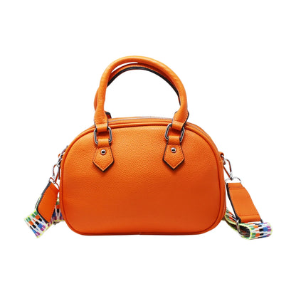 Small Handle Crossbody With Canvas Strap | Orange