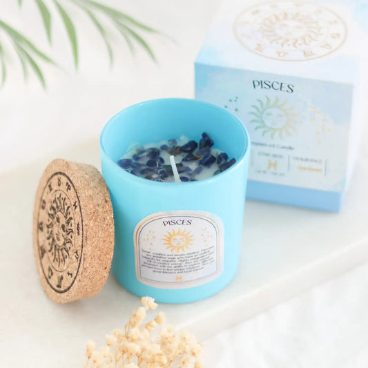 GEMSTONE ZODIAC CANDLE | PISCES GARDENIA