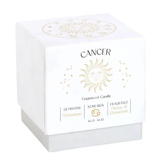 GEMSTONE ZODIAC CANDLE | CANCER ORANGE & CHAMOMILE GEMSTONE ZODIAC CANDLE