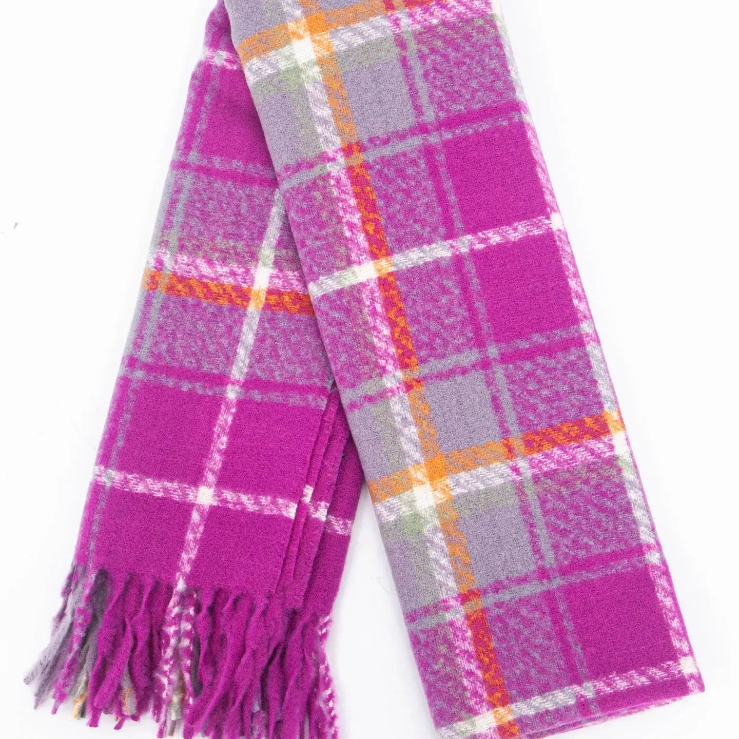 Alba Cosy Winter Scarf | Violet Check